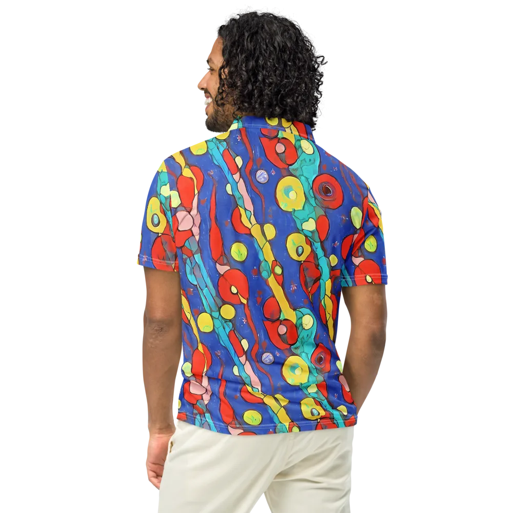 Colorwave Garden on Men's Slim Fit Polo Shirt — Back