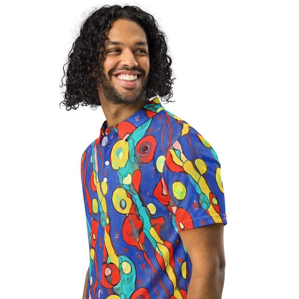 Colorwave Garden on Men's Slim Fit Polo Shirt — Left Front