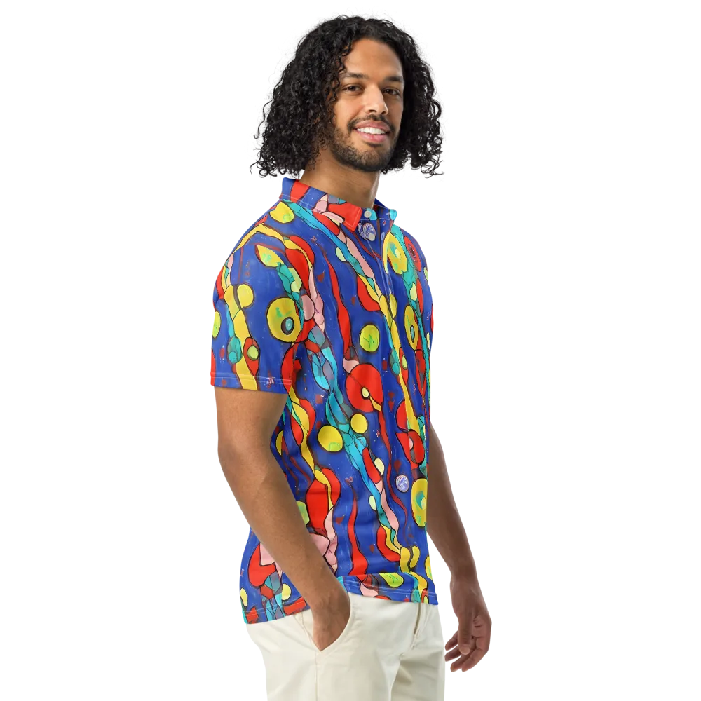 Colorwave Garden on Men's Slim Fit Polo Shirt — Right Front