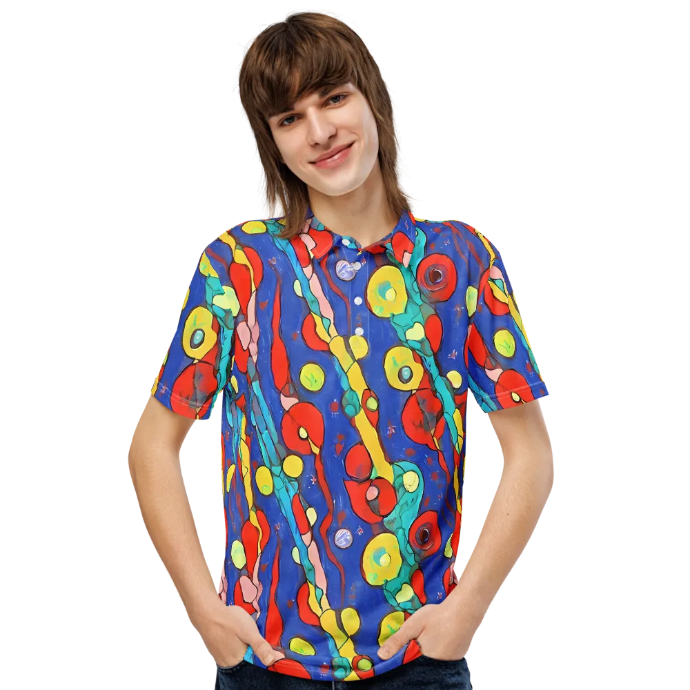 Colorwave Garden on Men's Slim Fit Polo Shirt — Front