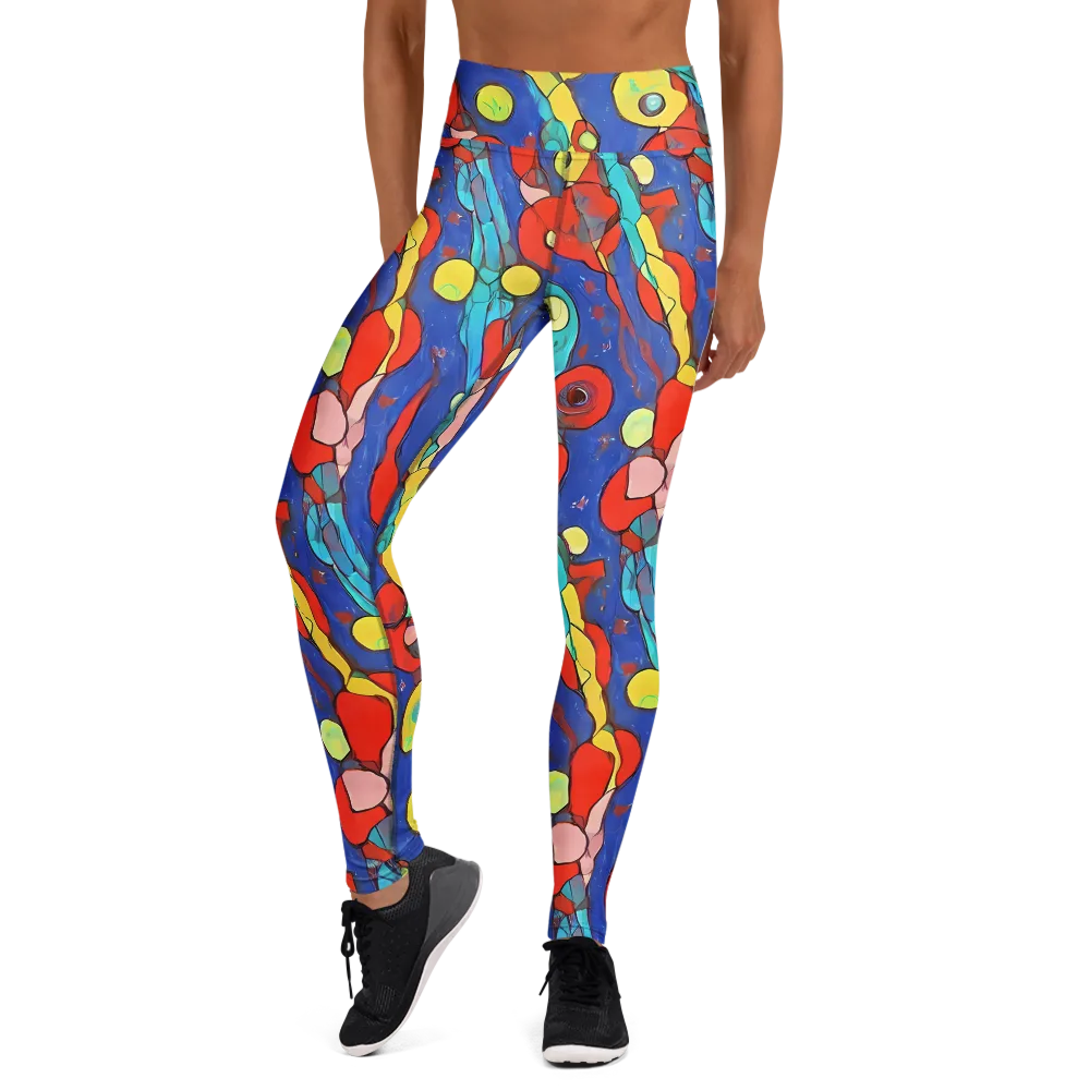 Colorwave Garden on Yoga Leggings — Front