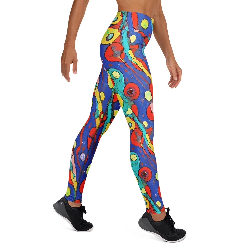 Colorwave Garden on Yoga Leggings — Right