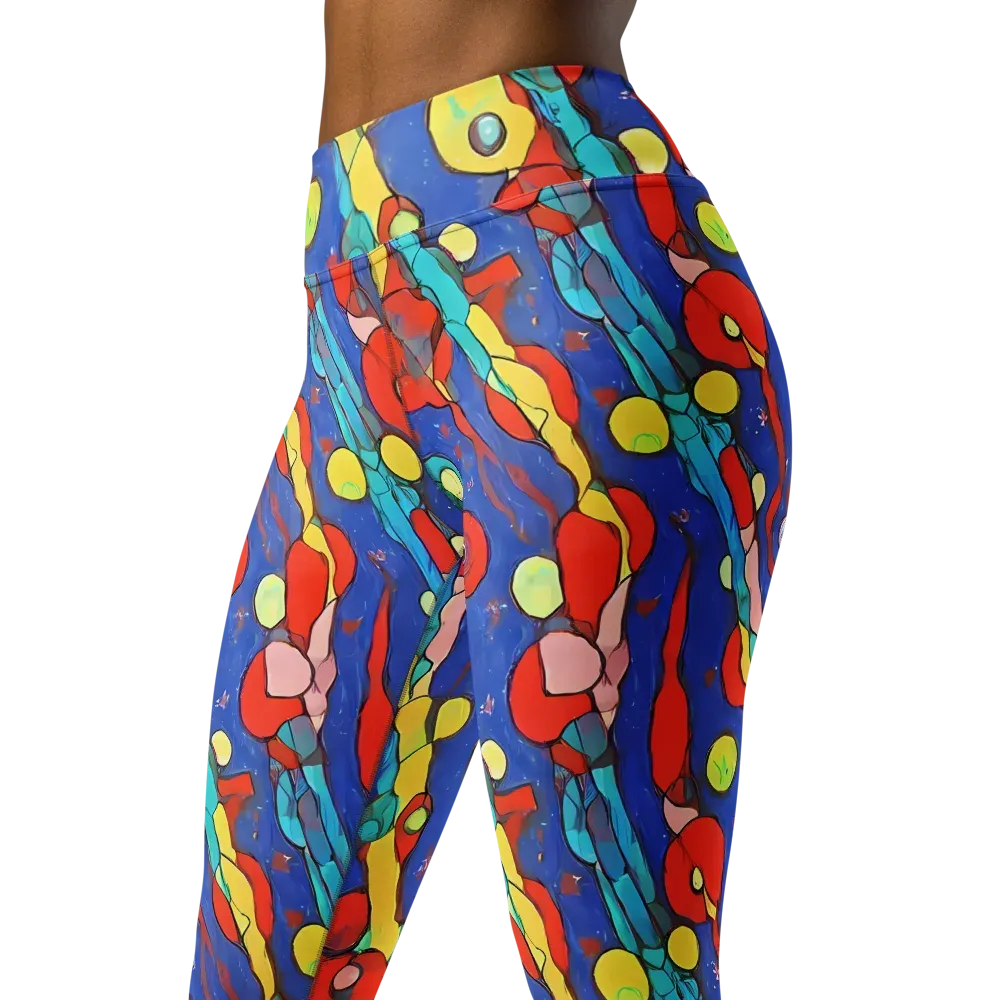 Colorwave Garden on Yoga Leggings — Left Front