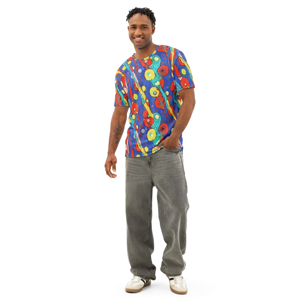 Colorwave Garden on Men's Cotton Crew Neck T-Shirt — Front