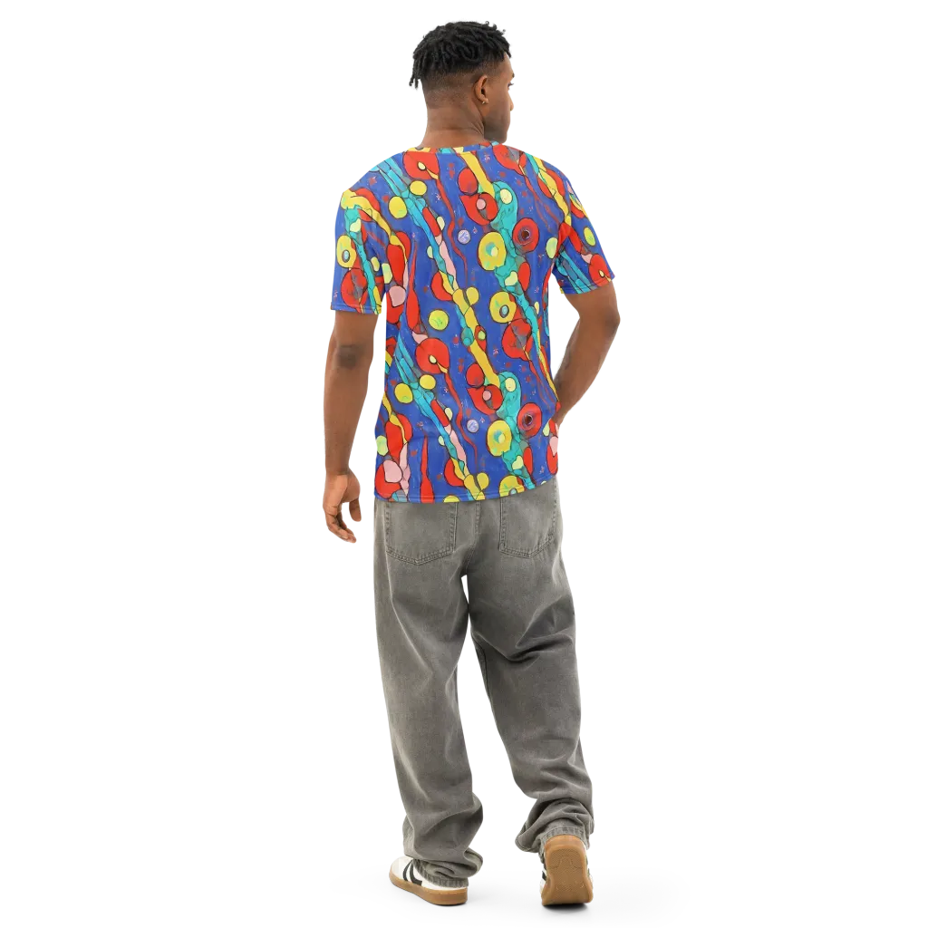 Colorwave Garden on Men's Cotton Crew Neck T-Shirt — Back