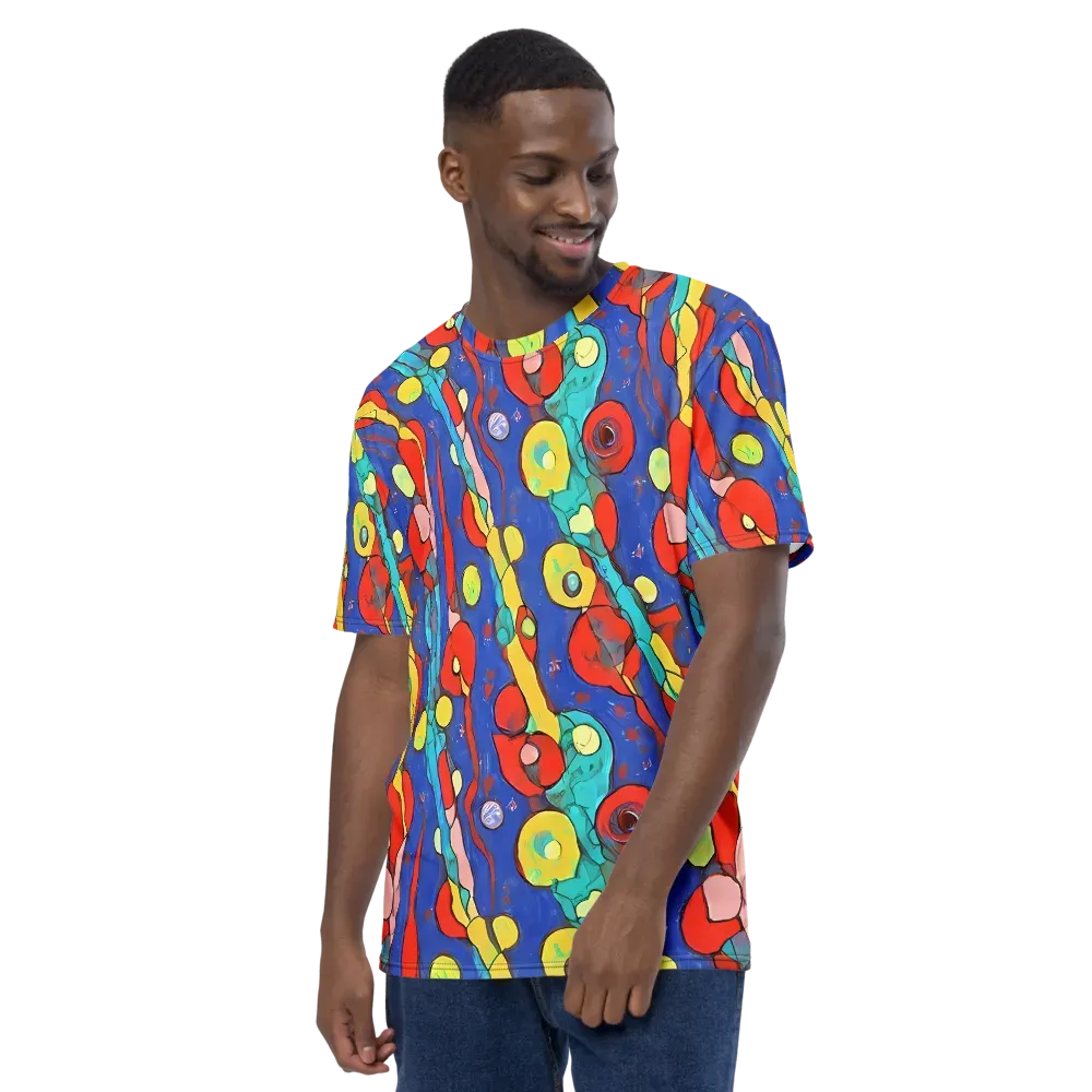 Colorwave Garden on Men's Crew Neck T-Shirt — Left