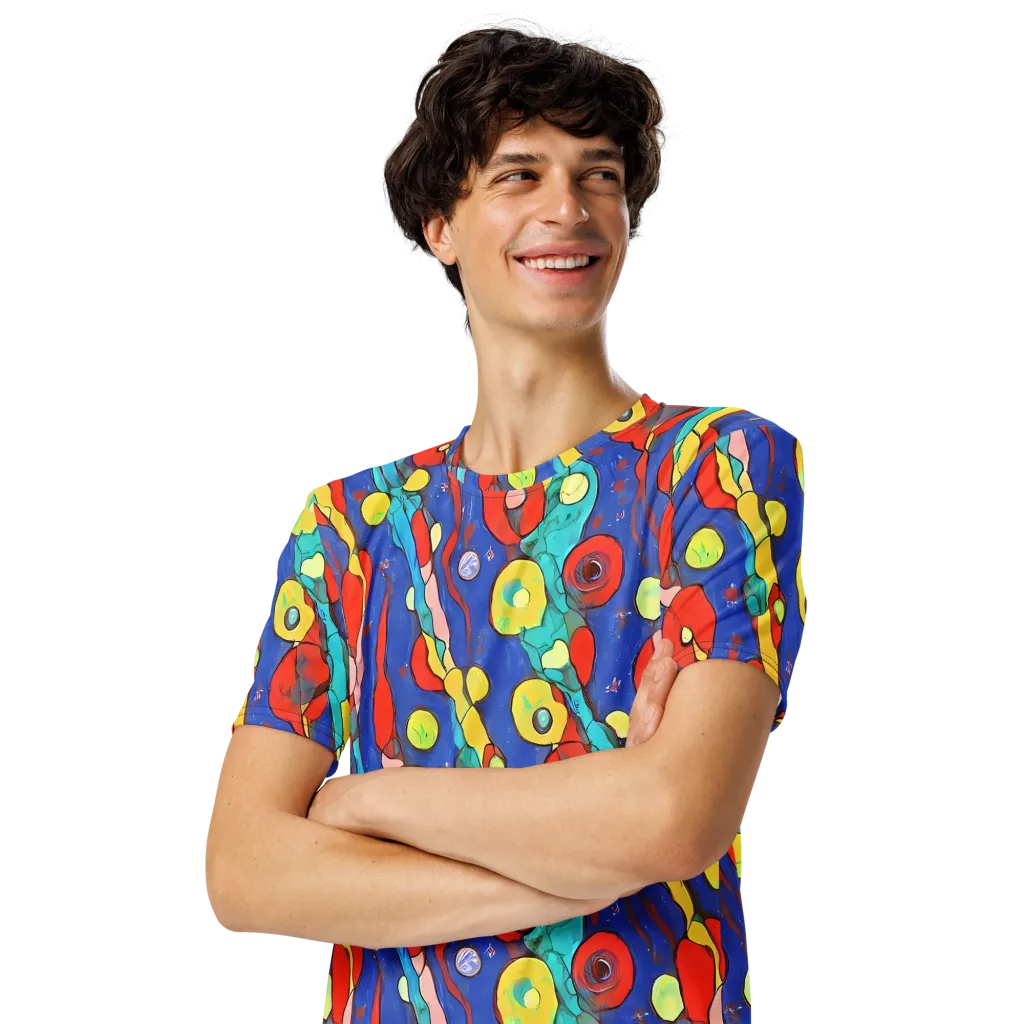 Colorwave Garden on Men's Crew Neck T-Shirt — Left Front