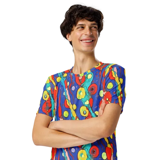 Colorwave Garden on a Men's Crew Neck T-Shirt
