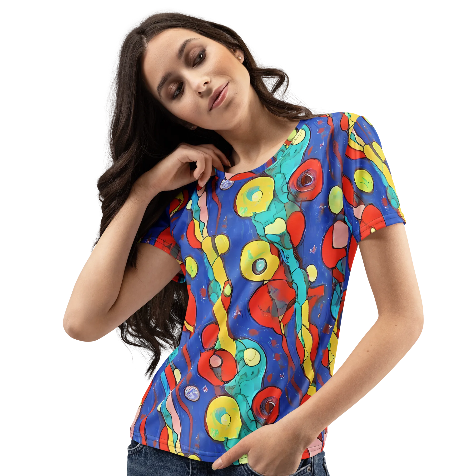 Colorwave Garden on Women's Crew Neck T-Shirt — Left Front