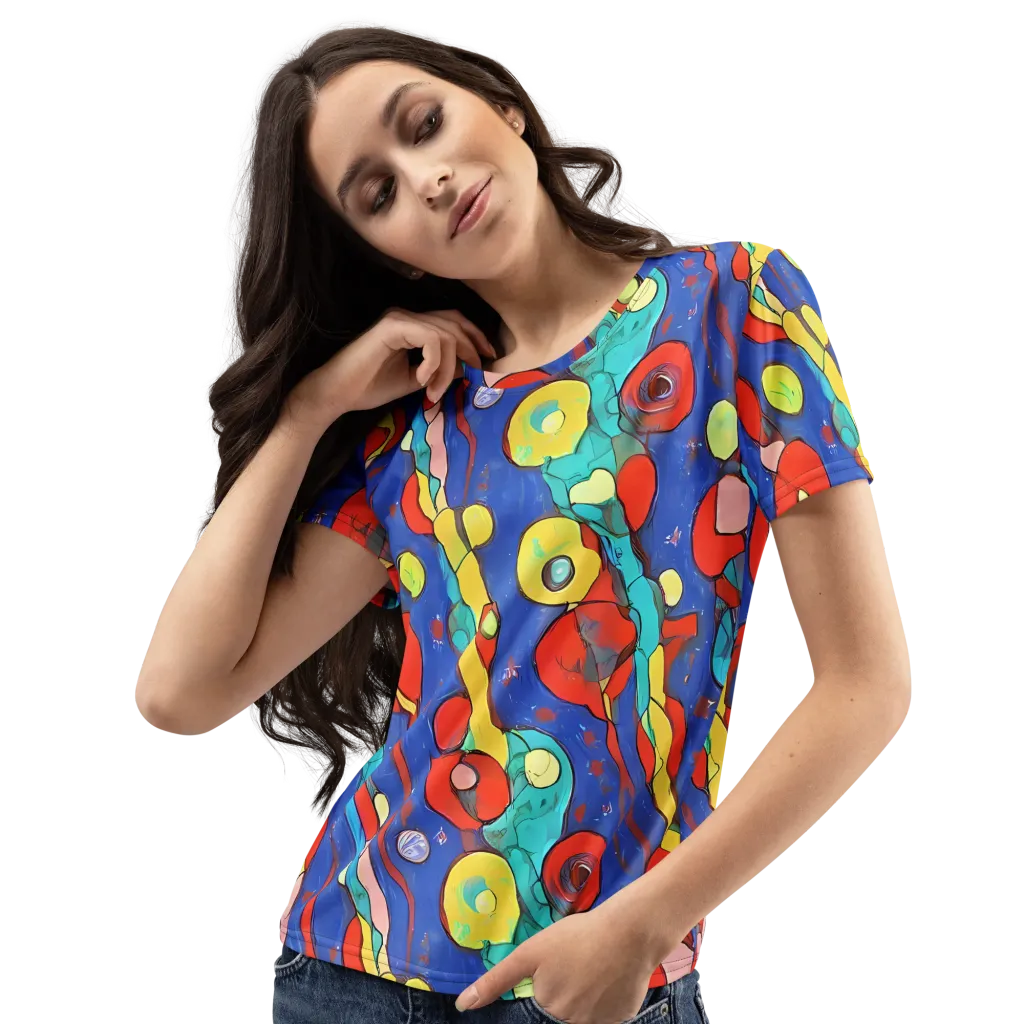 Colorwave Garden on Women's Crew Neck T-Shirt — Left Front
