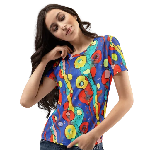 Colorwave Garden on a Women's Crew Neck T-Shirt