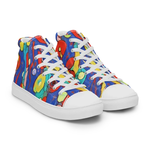 Colorwave Garden on a Women's High Top Canvas Shoes