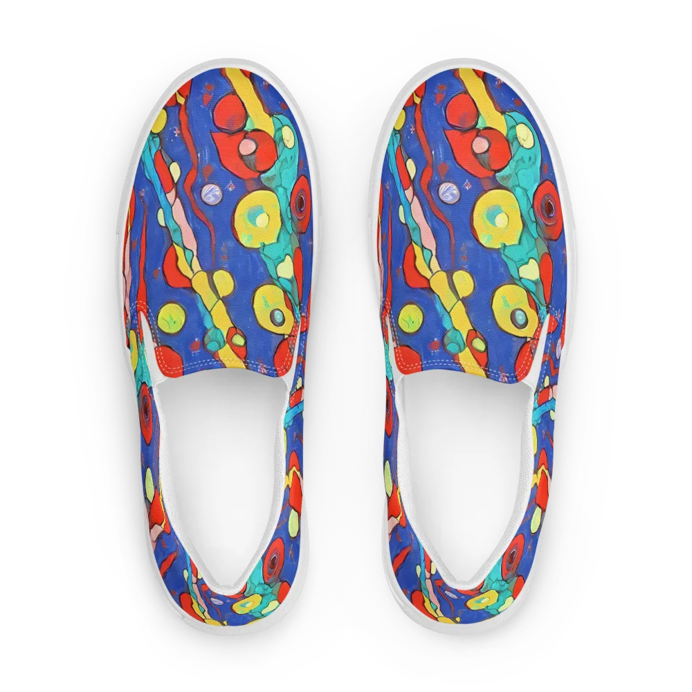 Colorwave Garden on Men's Slip-On Canvas Shoes — Front