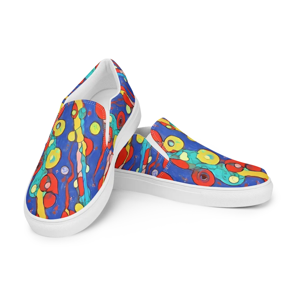 Colorwave Garden on Men's Slip-On Canvas Shoes — Left Front
