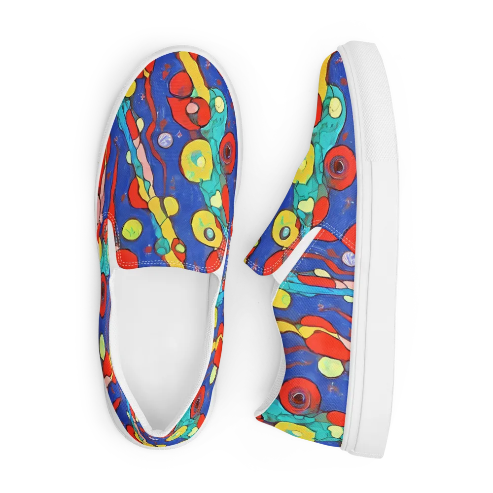 Colorwave Garden on Men's Slip-On Canvas Shoes — Front