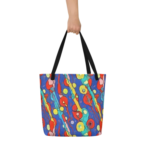 Colorwave Garden on a Large Tote Bag W/ Pocket