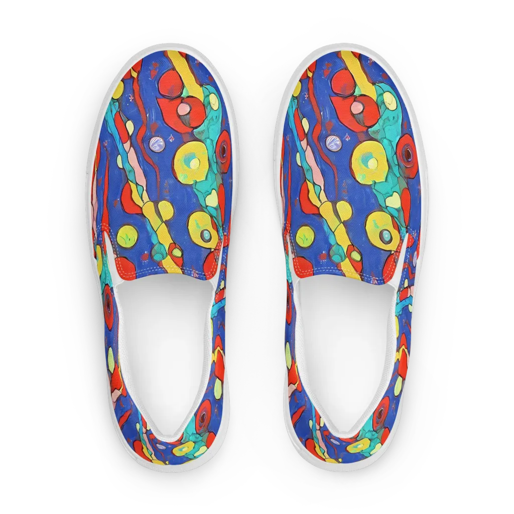 Colorwave Garden on Women's Slip-On Canvas Shoes — Front