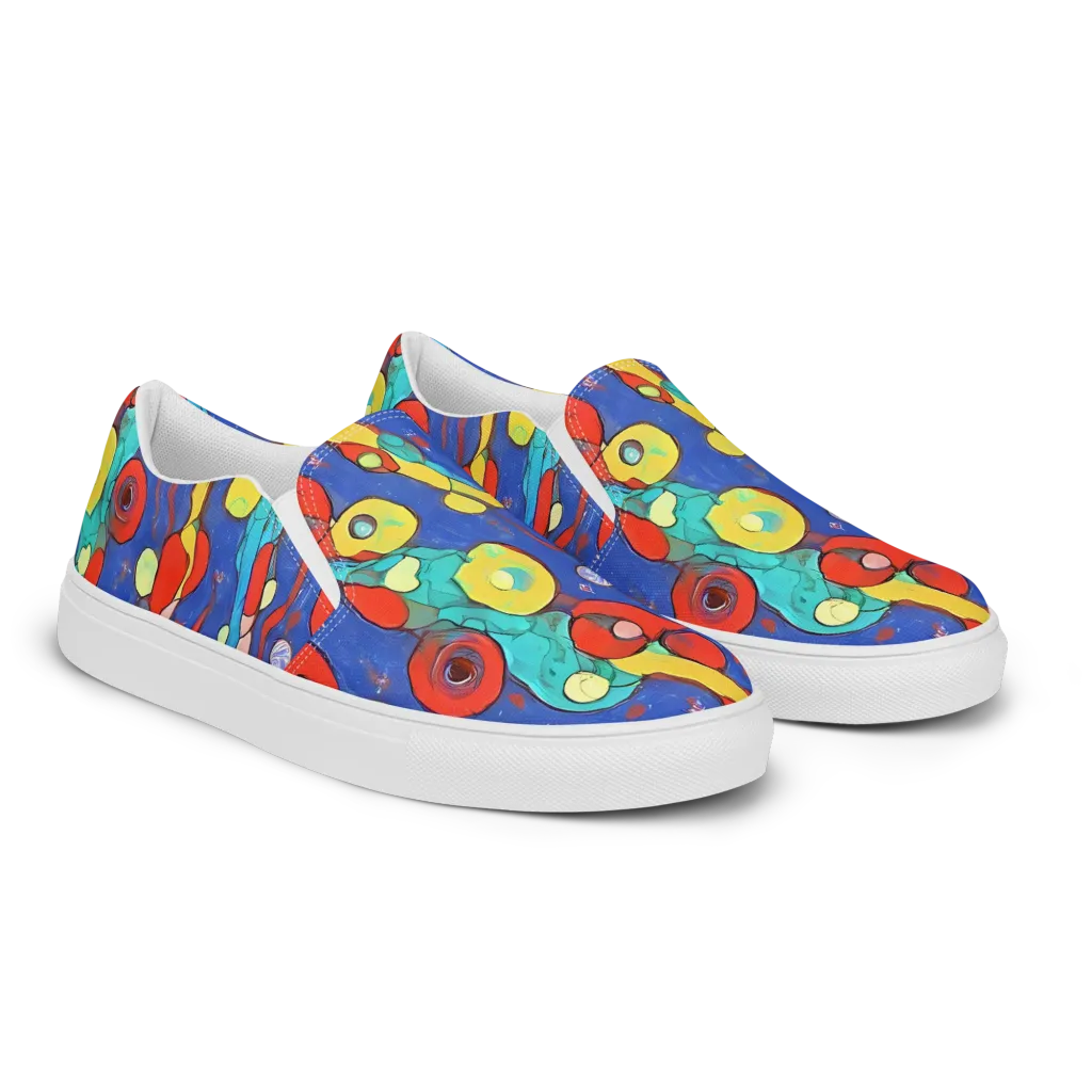Colorwave Garden on Women's Slip-On Canvas Shoes — Right Front