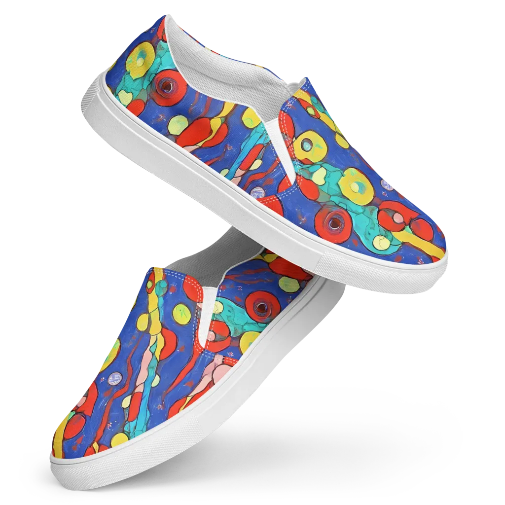 Colorwave Garden on Women's Slip-On Canvas Shoes — Front