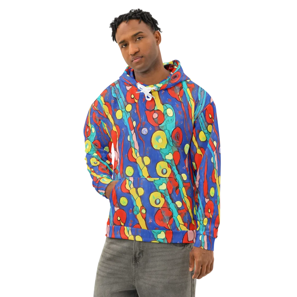 Colorwave Garden on Cotton Hoodie — Left Front
