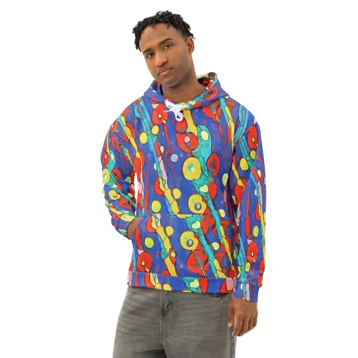 Colorwave Garden on a Cotton Hoodie