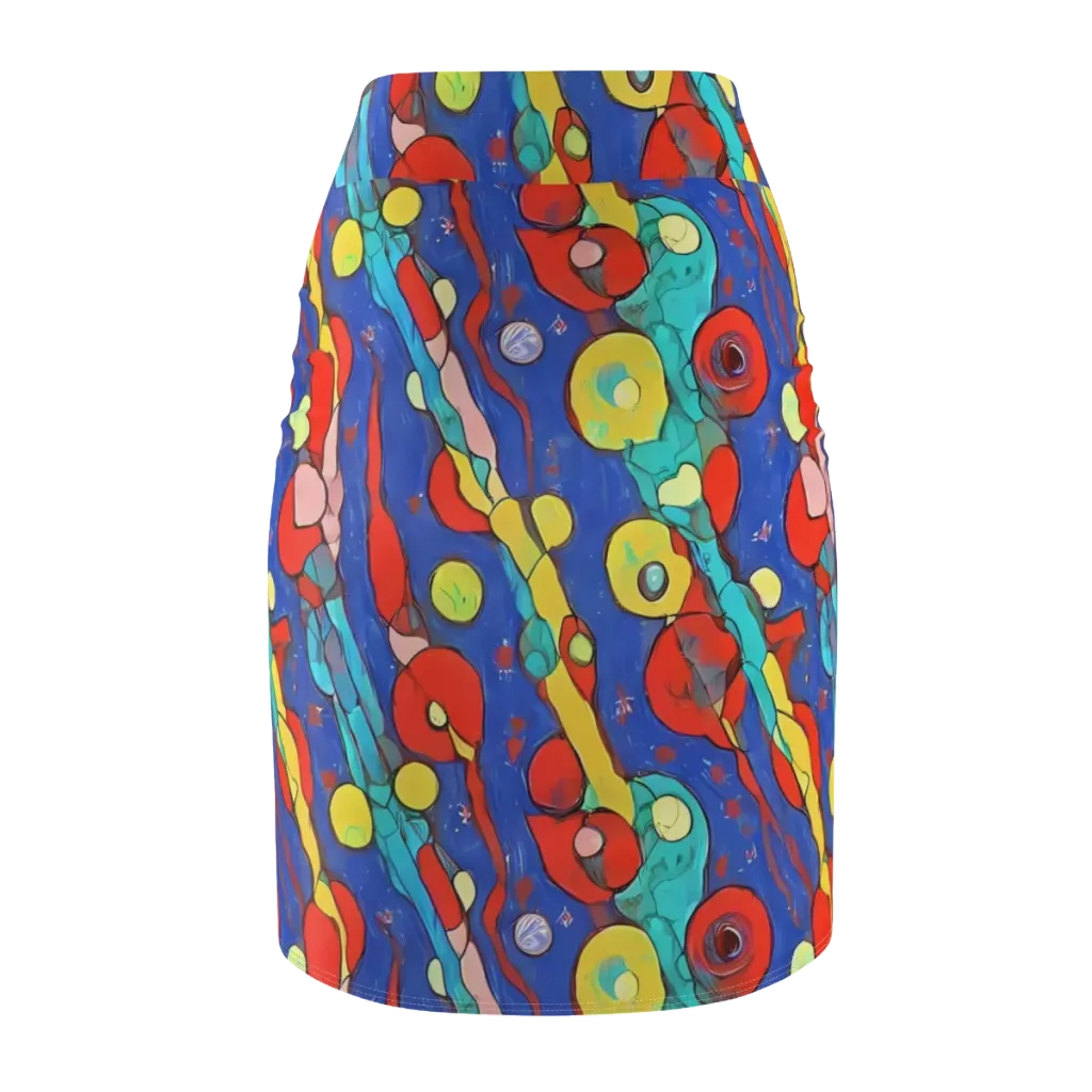 Colorwave Garden on Pencil Skirt — Back