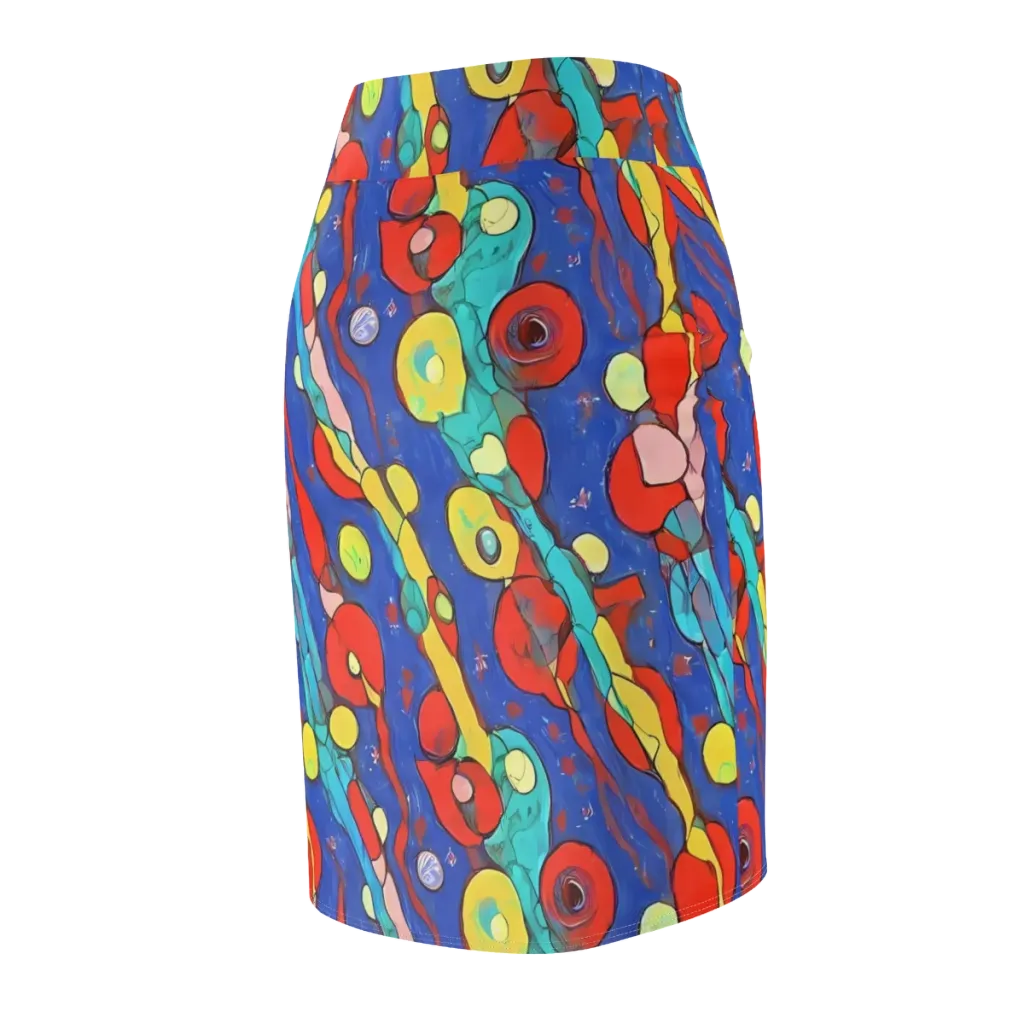 Colorwave Garden on Pencil Skirt — Back Side