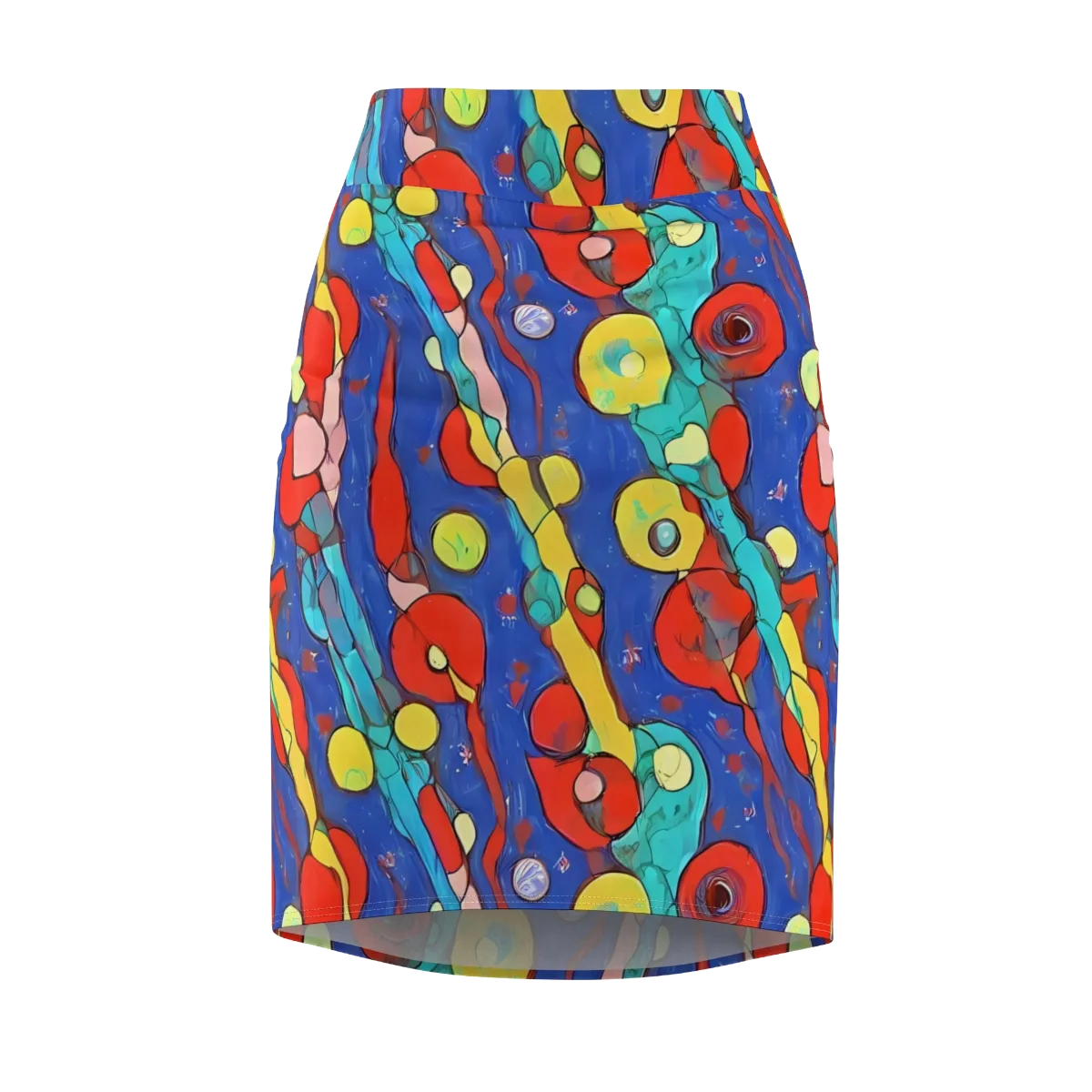 Colorwave Garden on Pencil Skirt — Front