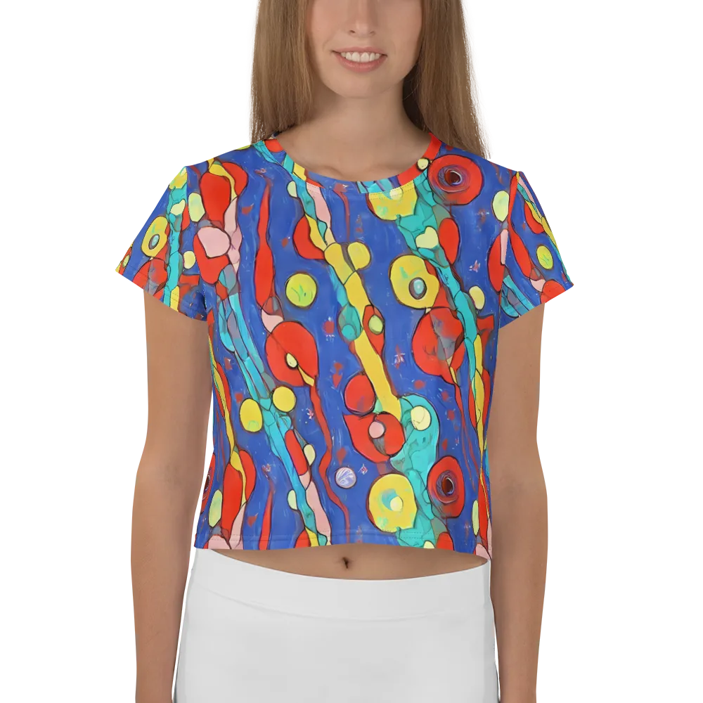 Colorwave Garden on Crop Tee — Front