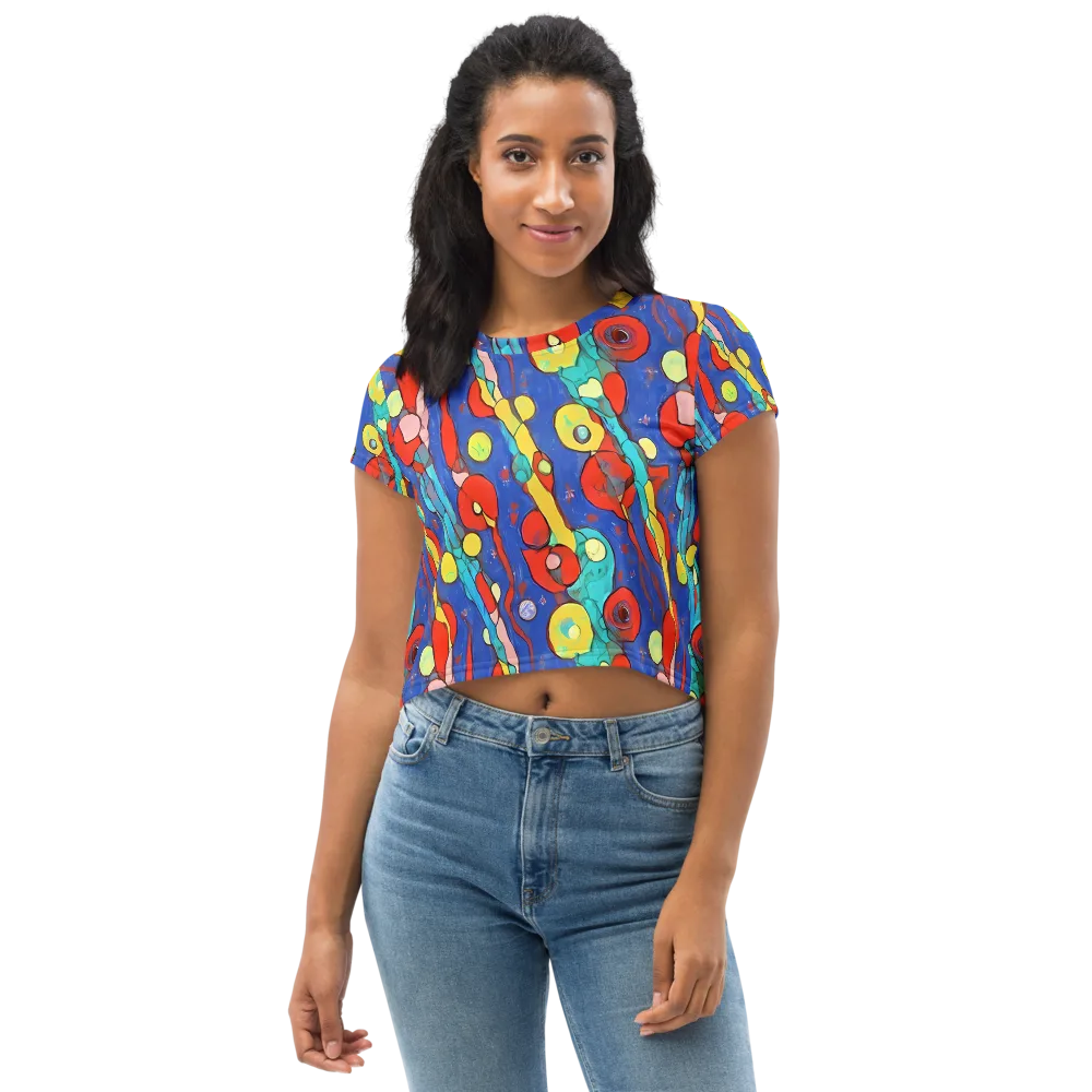 Colorwave Garden on Crop Tee — Front