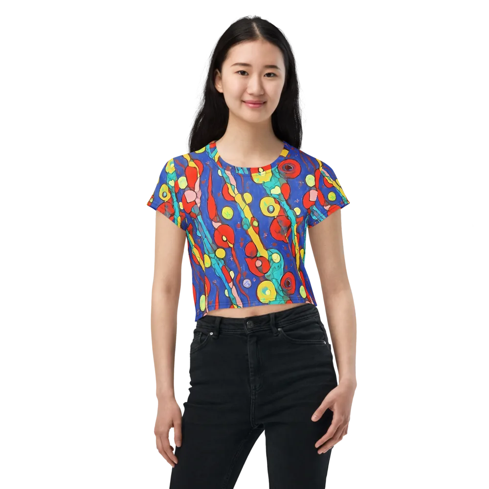 Colorwave Garden on Crop Tee — Front