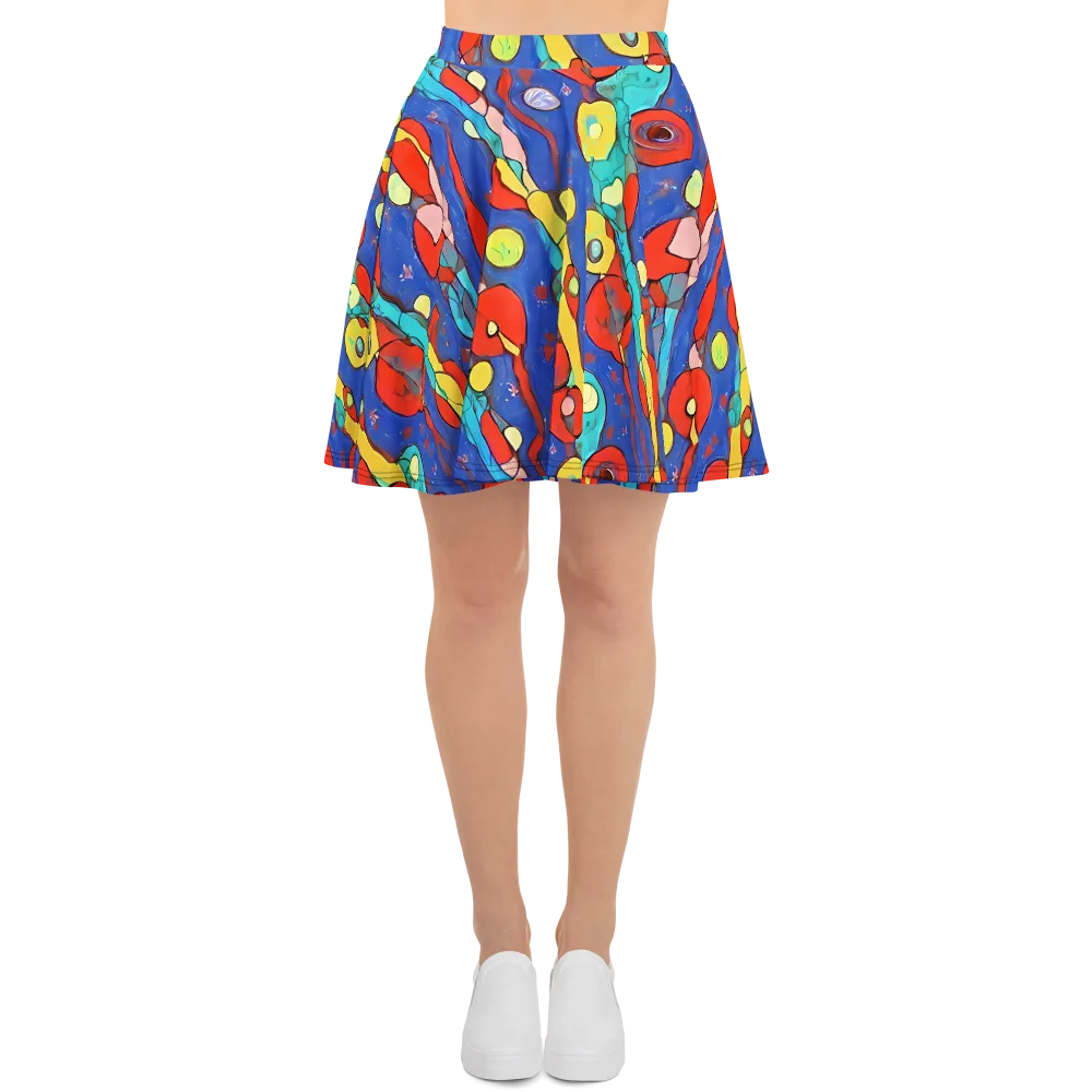 Colorwave Garden on Skater Skirt — Front