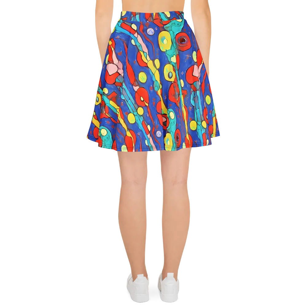 Colorwave Garden on Skater Skirt — Back