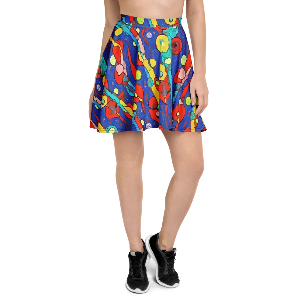 Colorwave Garden on Skater Skirt — Front