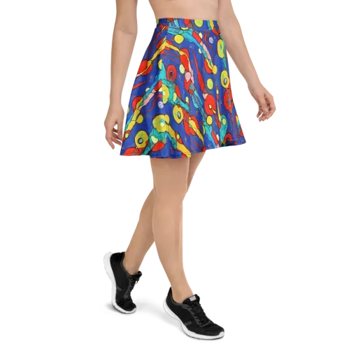 Colorwave Garden on a Skater Skirt