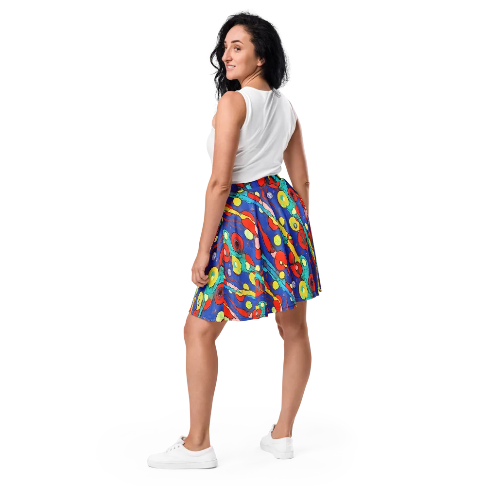 Colorwave Garden on Skater Skirt — Back