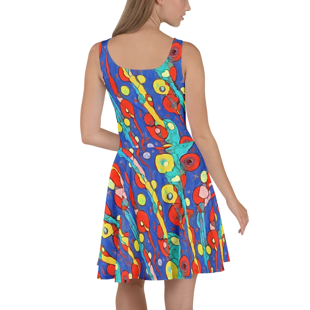 Colorwave Garden on Skater Dress — Back