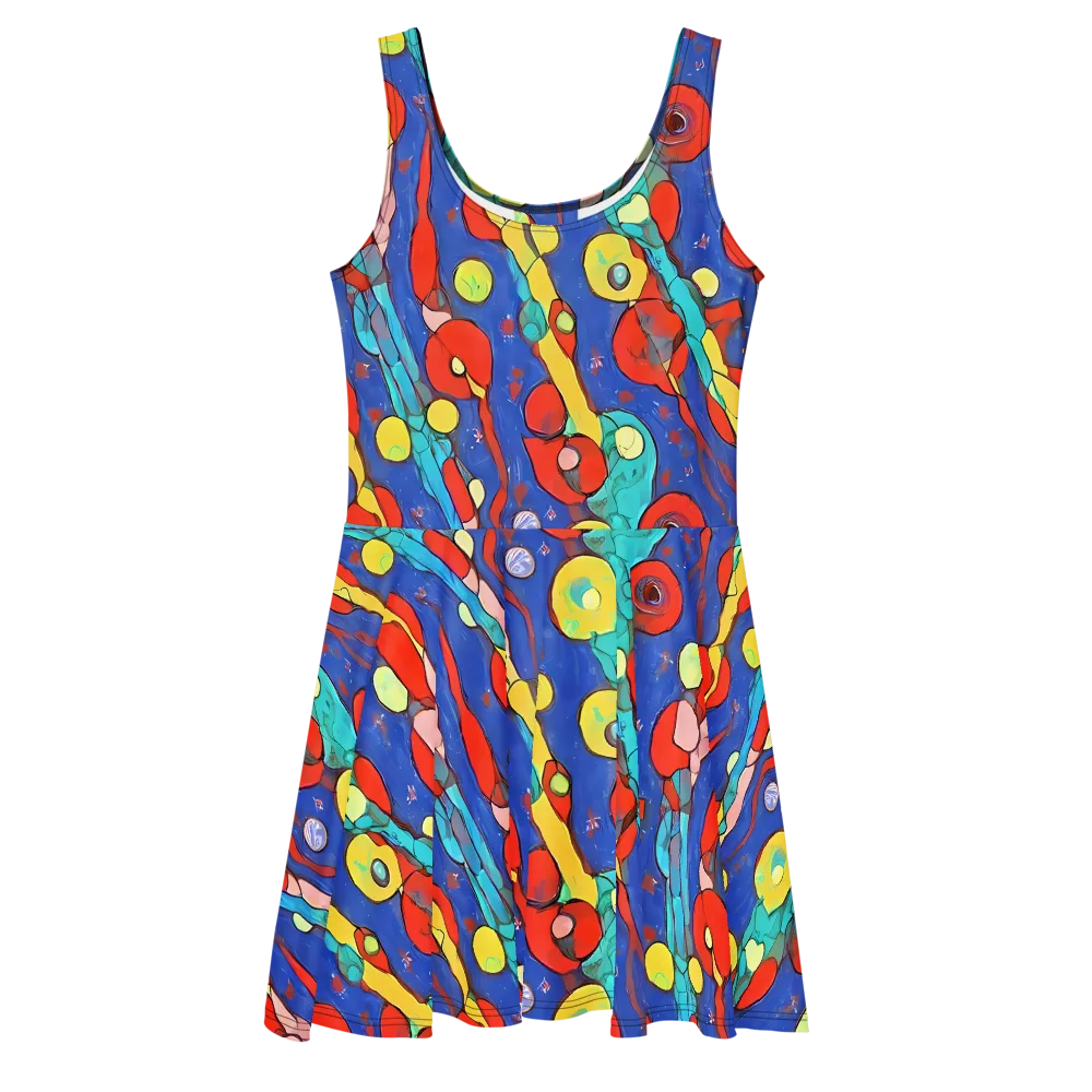 Colorwave Garden on Skater Dress — Front