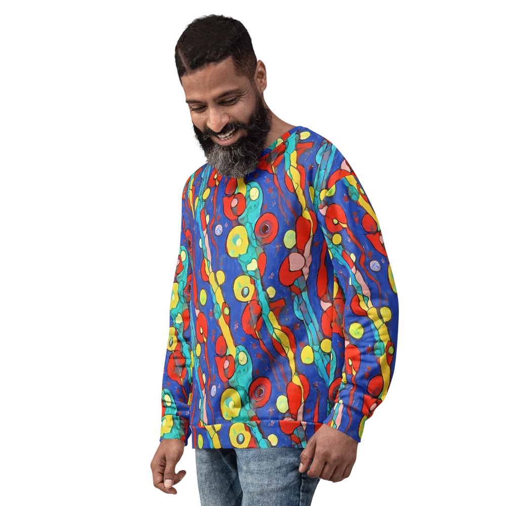 Colorwave Garden on Sweatshirt — Left Front