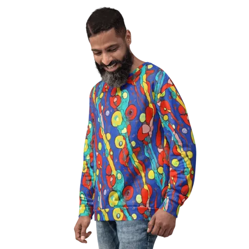 Colorwave Garden on a Sweatshirt