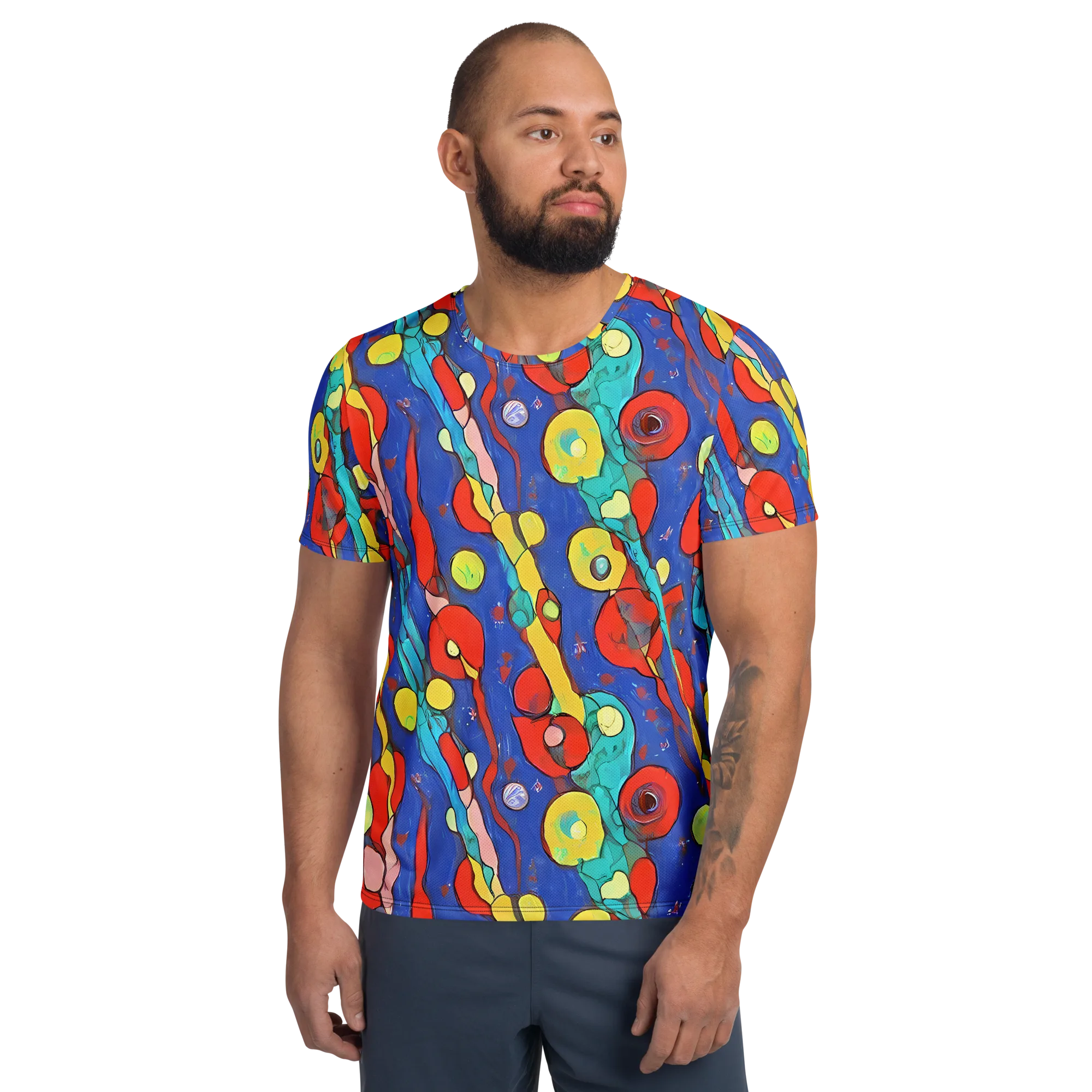 Colorwave Garden on Men's Athletic T-Shirt — Front