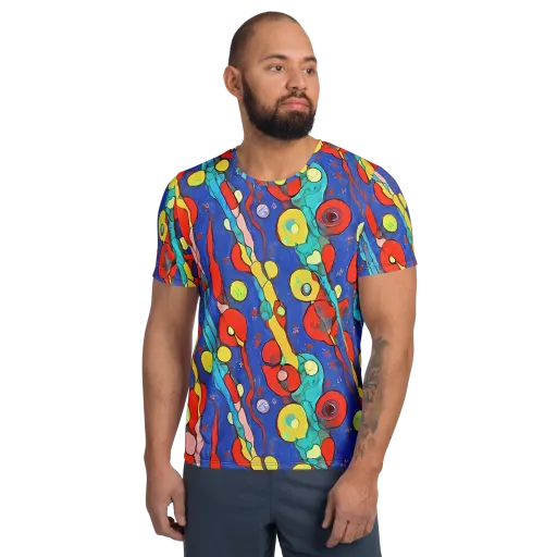 Colorwave Garden on a Men's Athletic T-Shirt