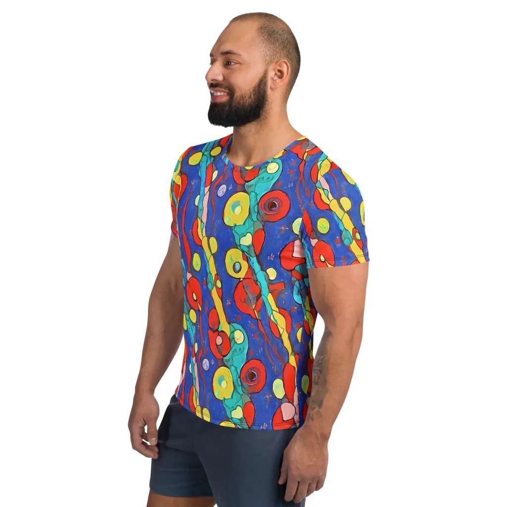 Colorwave Garden on Men's Athletic T-Shirt — Left