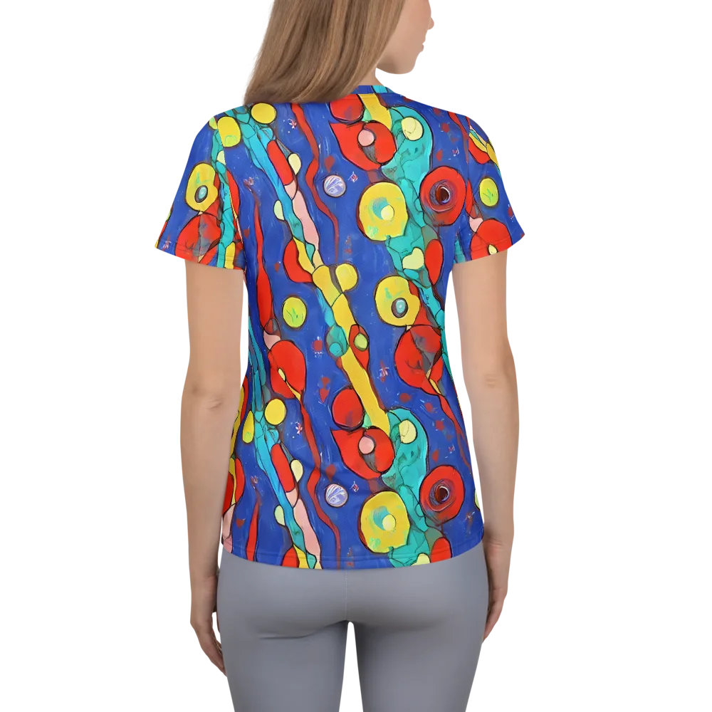 Colorwave Garden on Women's Athletic T-Shirt — Back