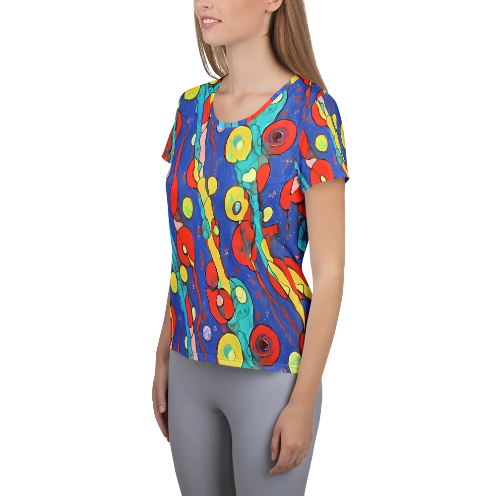 Colorwave Garden on Women's Athletic T-Shirt — Left