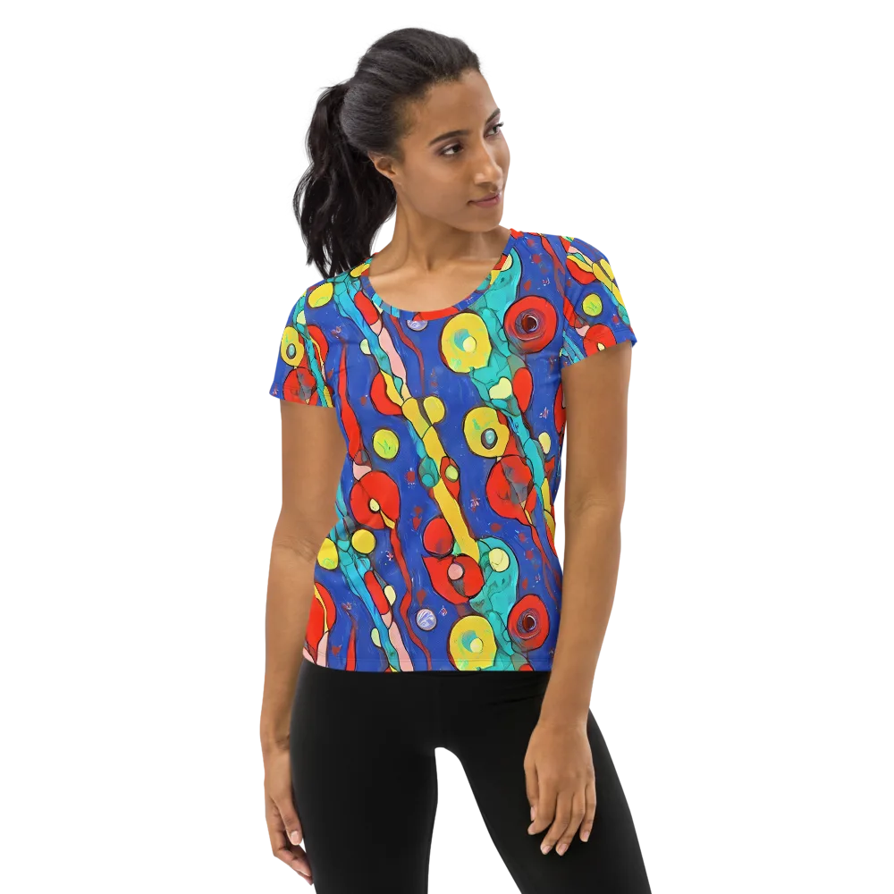 Colorwave Garden on Women's Athletic T-Shirt — Front