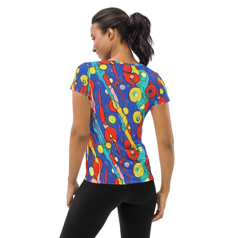 Colorwave Garden on Women's Athletic T-Shirt — Back