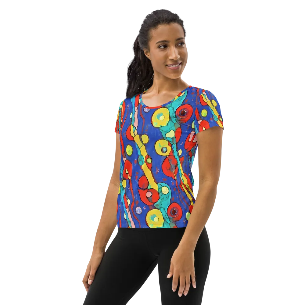 Colorwave Garden on Women's Athletic T-Shirt — Left