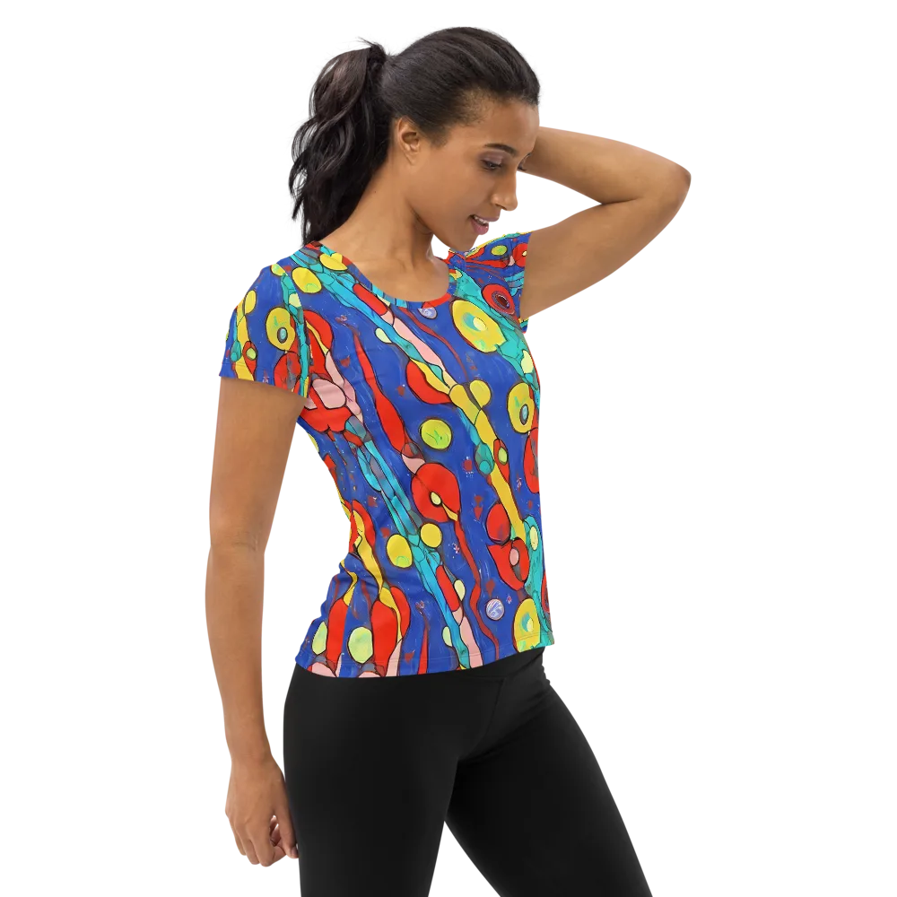 Colorwave Garden on Women's Athletic T-Shirt — Right