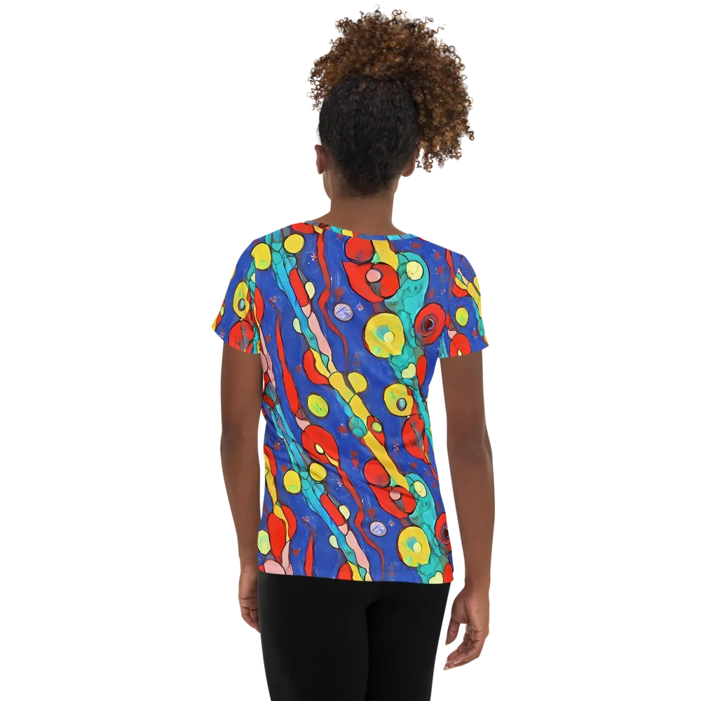 Colorwave Garden on Women's Athletic T-Shirt — Back